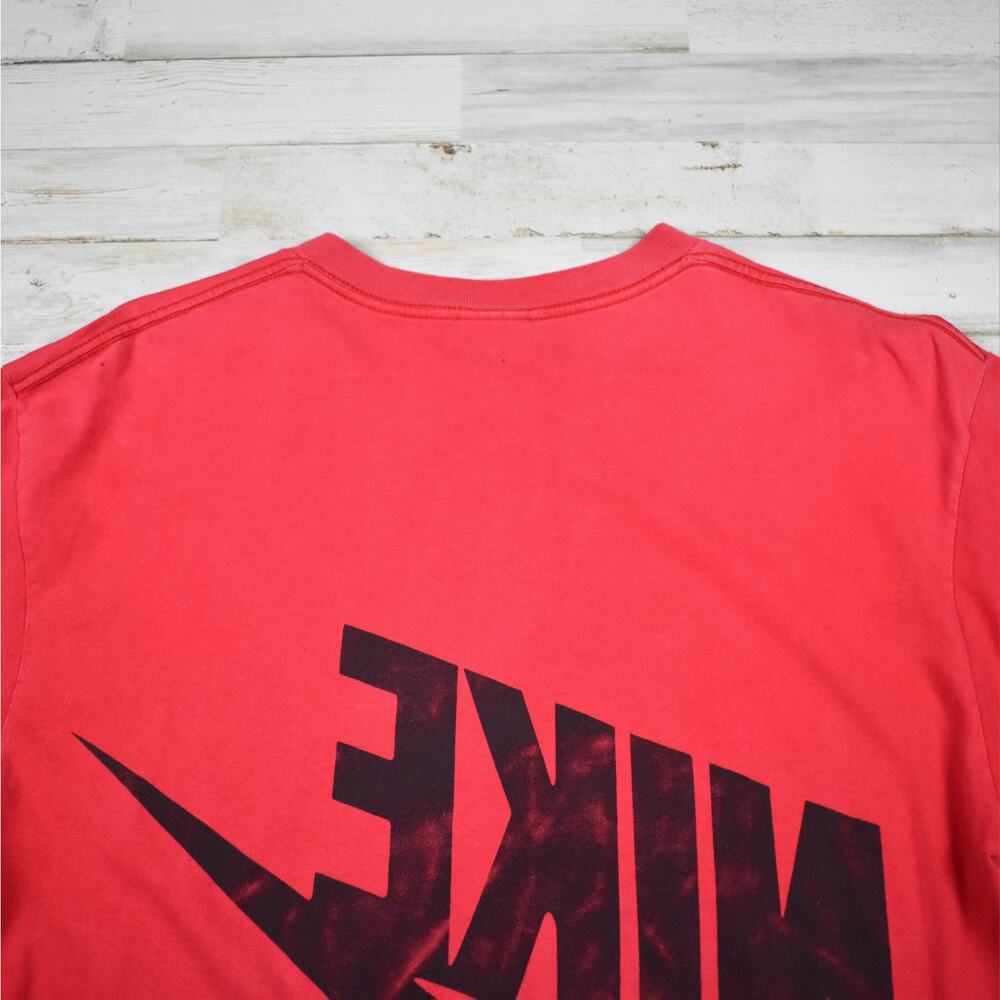 90s Vintage Nike Air Shirt Men's Large Red Cotton Knit Thrashed Faded Grunge USA - Picture 10 of 12